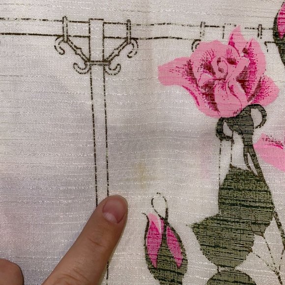 Vintage Alfred Shaheen Maxi Dress with Sheer Sleeve and Roses - Picture 5 of 7